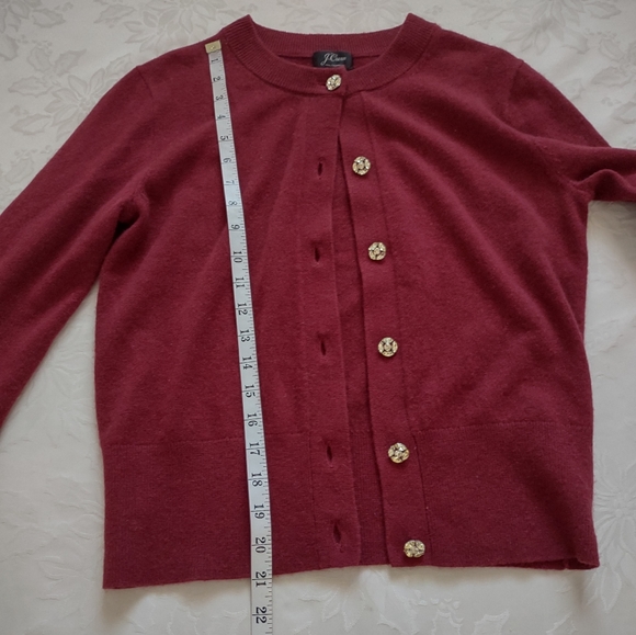 J Crew 100% cashmere cardigan burgundy - Picture 3 of 9